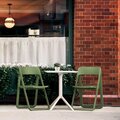 Book Publishing Co Dream Folding Outdoor Bistro Set with White Table & 2 Olive Green Chairs GR2846320